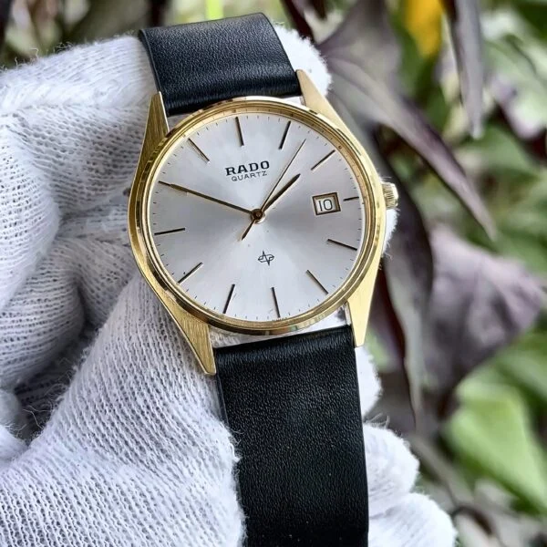 RADO Quartz Vintage 113.9001.2 Silver Dial Gold Plated Swiss Mens