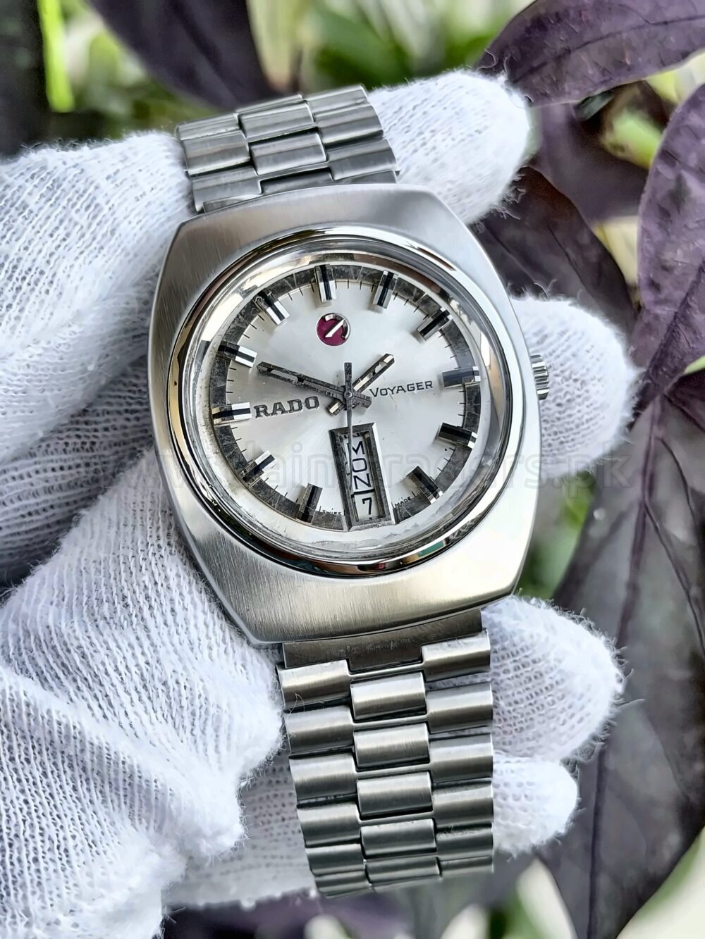 RADO Voyager Automatic 11814/1 Day Date Silver Dial Vintage Swiss Mens