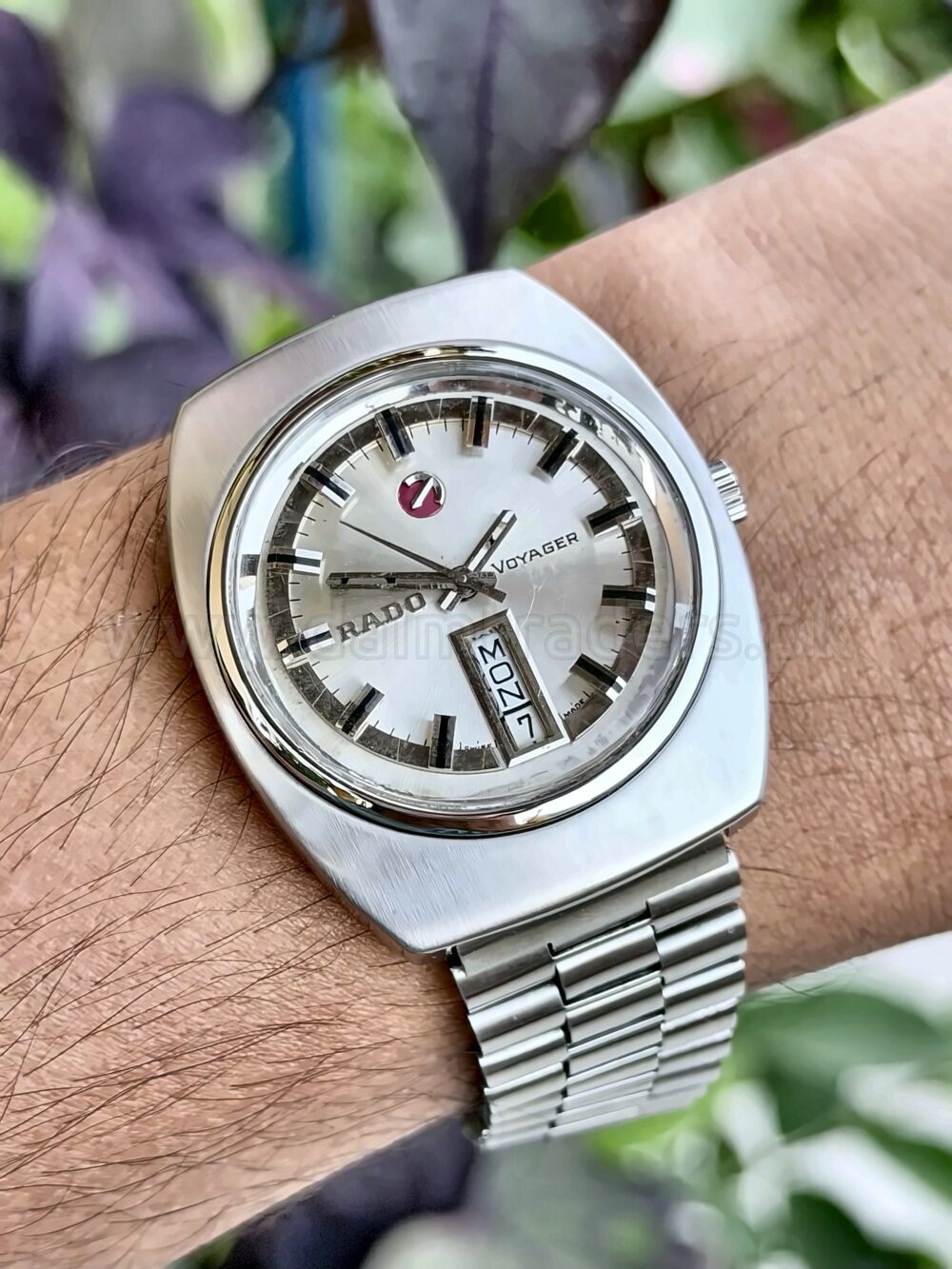 RADO Voyager Automatic 11814/1 Day Date Silver Dial Vintage Swiss Mens – photo 2