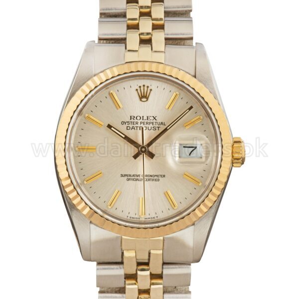 ROLEX Datejust 16013 Two-Tone Yellow Gold Fluted Bezel 36mm Automatic Swiss Mens