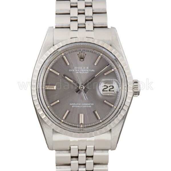 ROLEX Datejust 1603 Steel Engine-Turned Bezel 36mm Automatic Swiss Mens