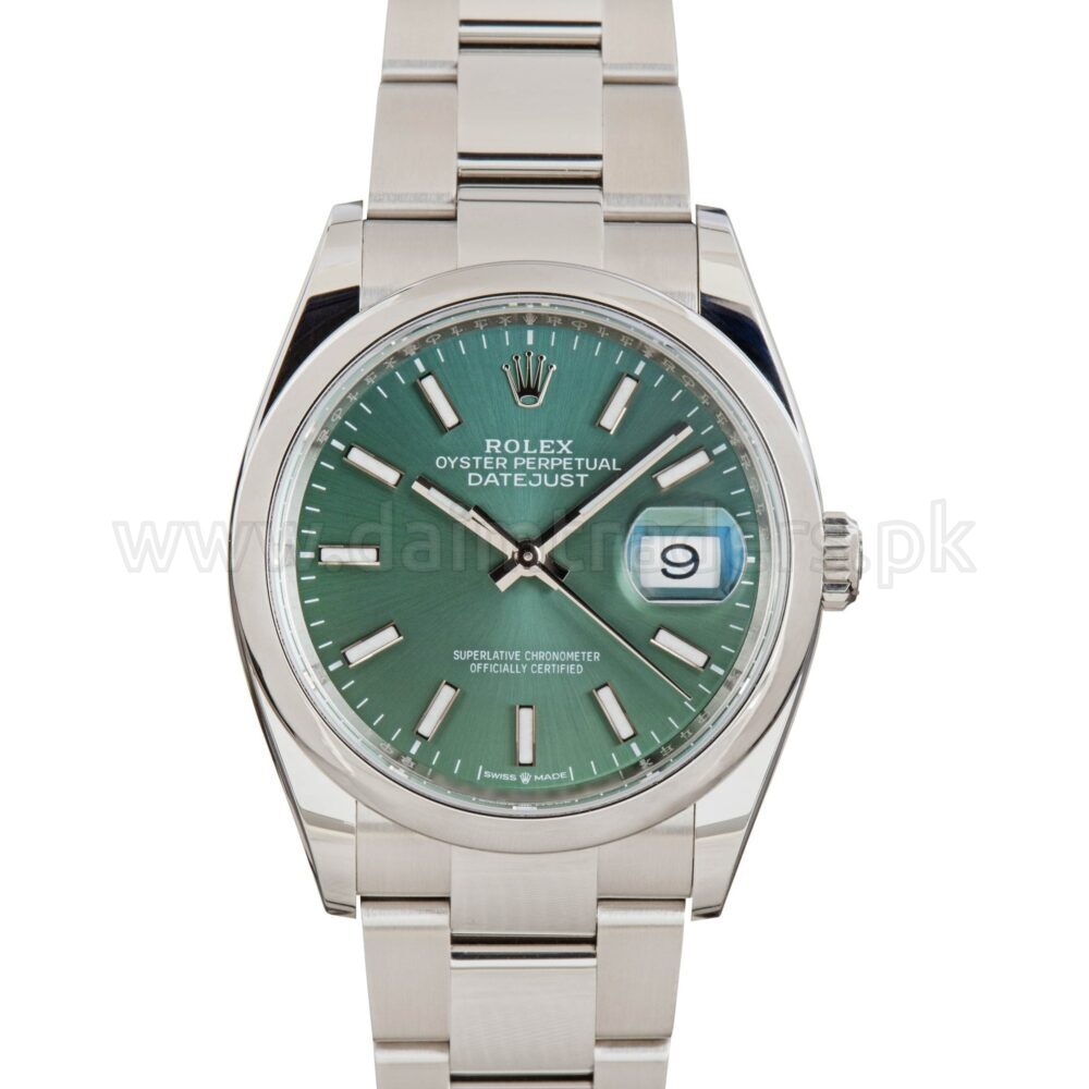 ROLEX Datejust 36 126200 Mint Green Dial Steel Automatic Swiss Mens