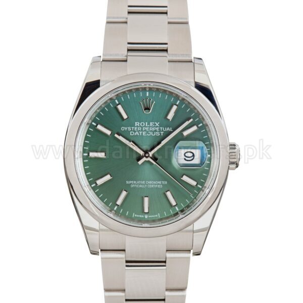 ROLEX Datejust 36 126200 Mint Green Dial Steel Automatic Swiss Mens