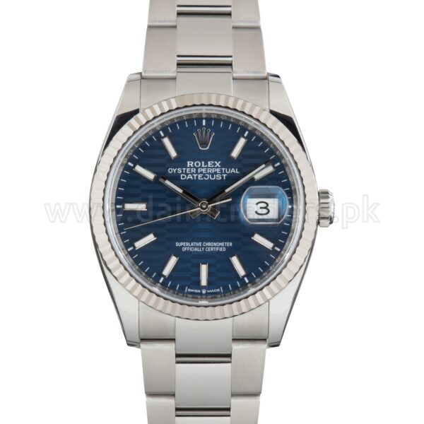 ROLEX Datejust 36 126234 Blue Fluted Motif Dial Steel Automatic Swiss Mens