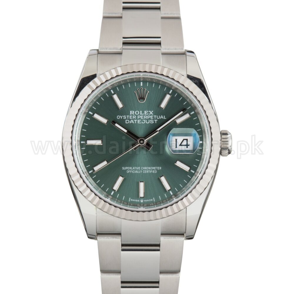 ROLEX Datejust 36 126234 Mint Green Dial Steel Automatic Swiss Mens
