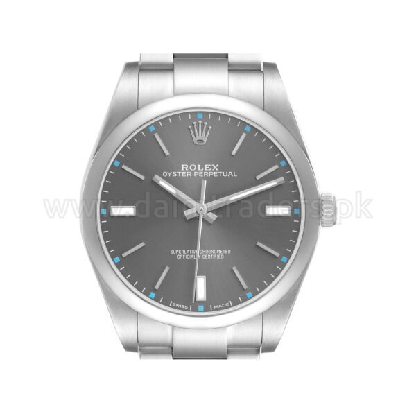ROLEX Oyster Perpetual 39 114300 Dark Rhodium Dial Steel Automatic Swiss Mens