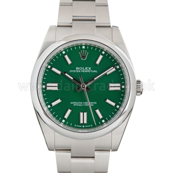 ROLEX Oyster Perpetual 41 124300 Green Dial Steel Automatic Swiss Mens