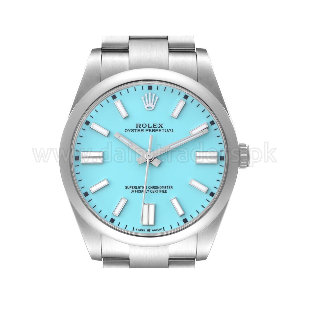 ROLEX Oyster Perpetual 41 124300 Turquoise Dial Steel Automatic Swiss Mens