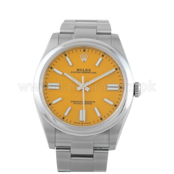 ROLEX Oyster Perpetual 41 124300 Yellow Dial Steel Automatic Swiss Mens
