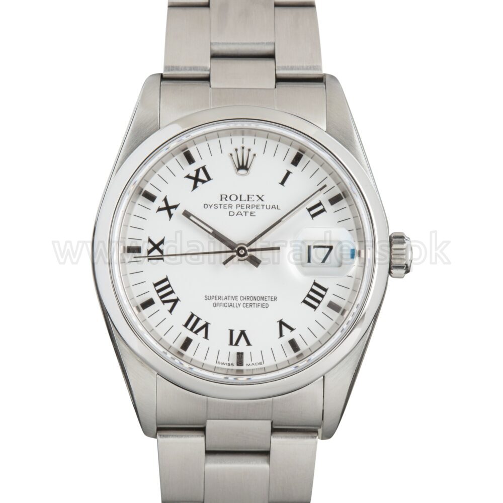 ROLEX Oyster Perpetual Date 15200 Steel Smooth Bezel 34mm Automatic Swiss Mens