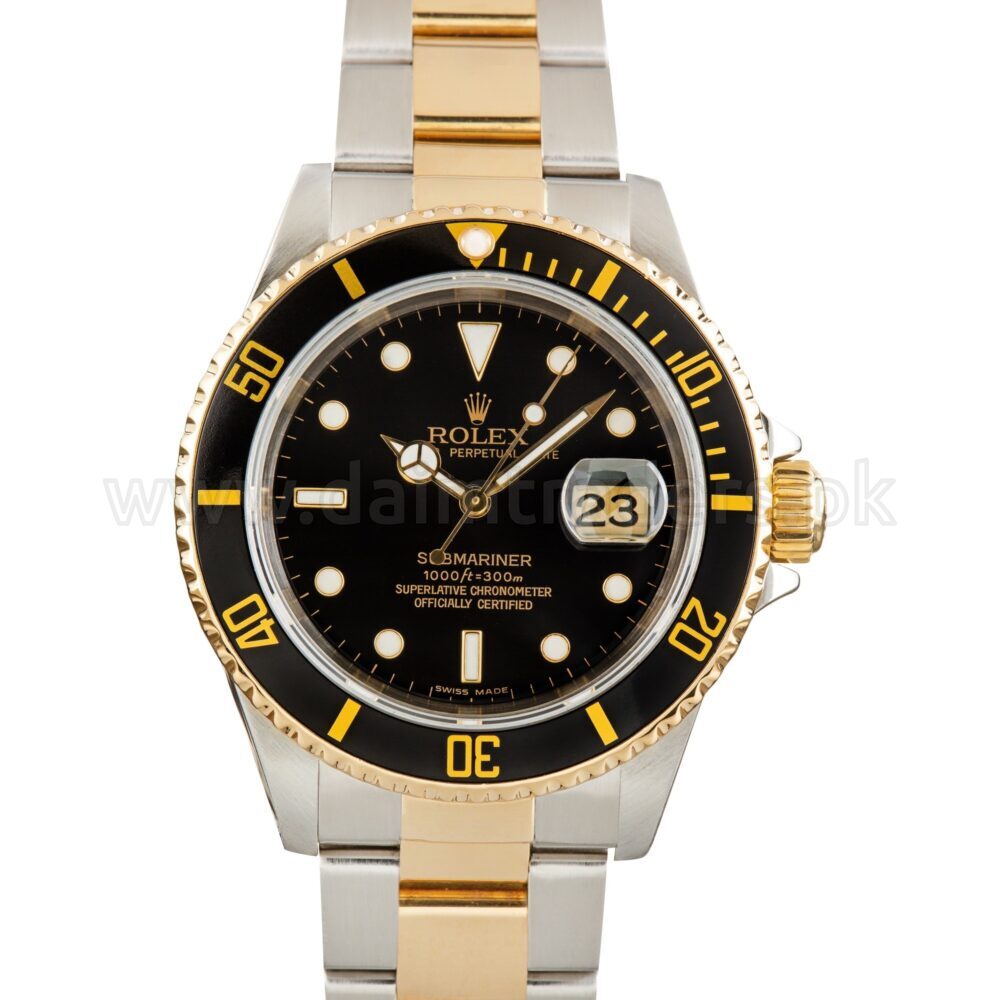 ROLEX Submariner Date 16613 Black Dial 40mm Two-Tone Automatic Swiss Mens