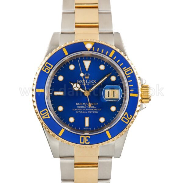 ROLEX Submariner Date 16613 Blue Dial 40mm Two-Tone Automatic Swiss Mens