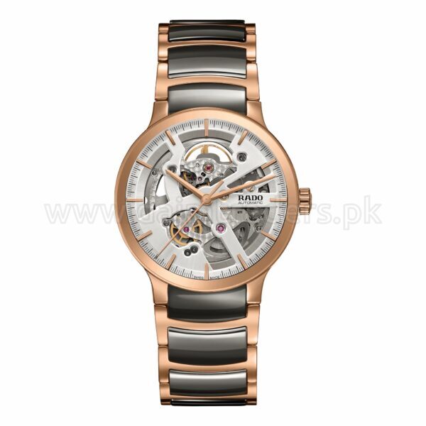 RADO Centrix Automatic Skeleton R30181103 Silver Dial Rose Gold Swiss Mens