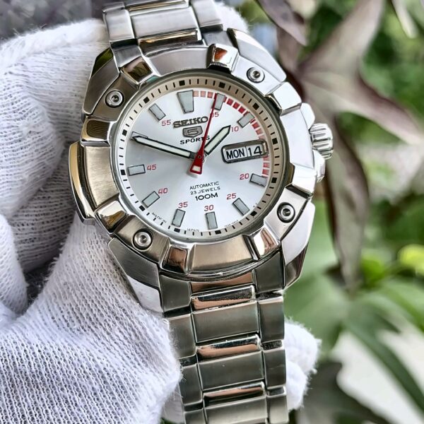 SEIKO 5 Sports SNZG19 Silver Dial 42mm Automatic Japan Mens
