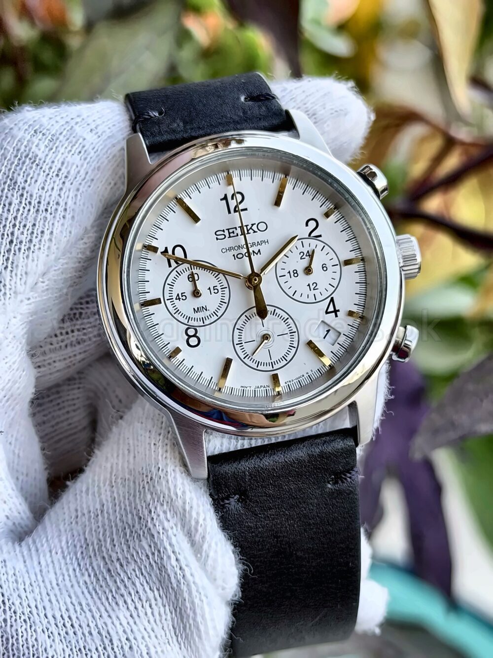 SEIKO Chronograph 100M SSB009 6T63 White Dial Quartz Japan Mens