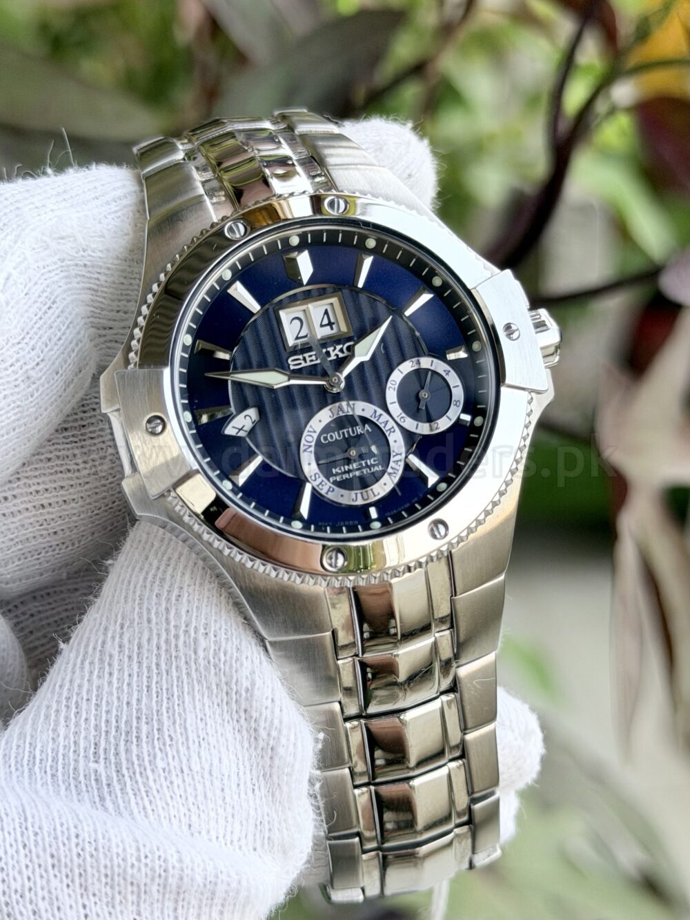 SEIKO Coutura Kinetic Perpetual SNP069 Blue Dial Big Date Japan Mens