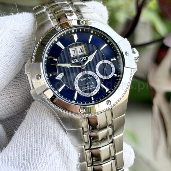 SEIKO Coutura Kinetic Perpetual SNP069 Blue Dial Big Date Japan Mens