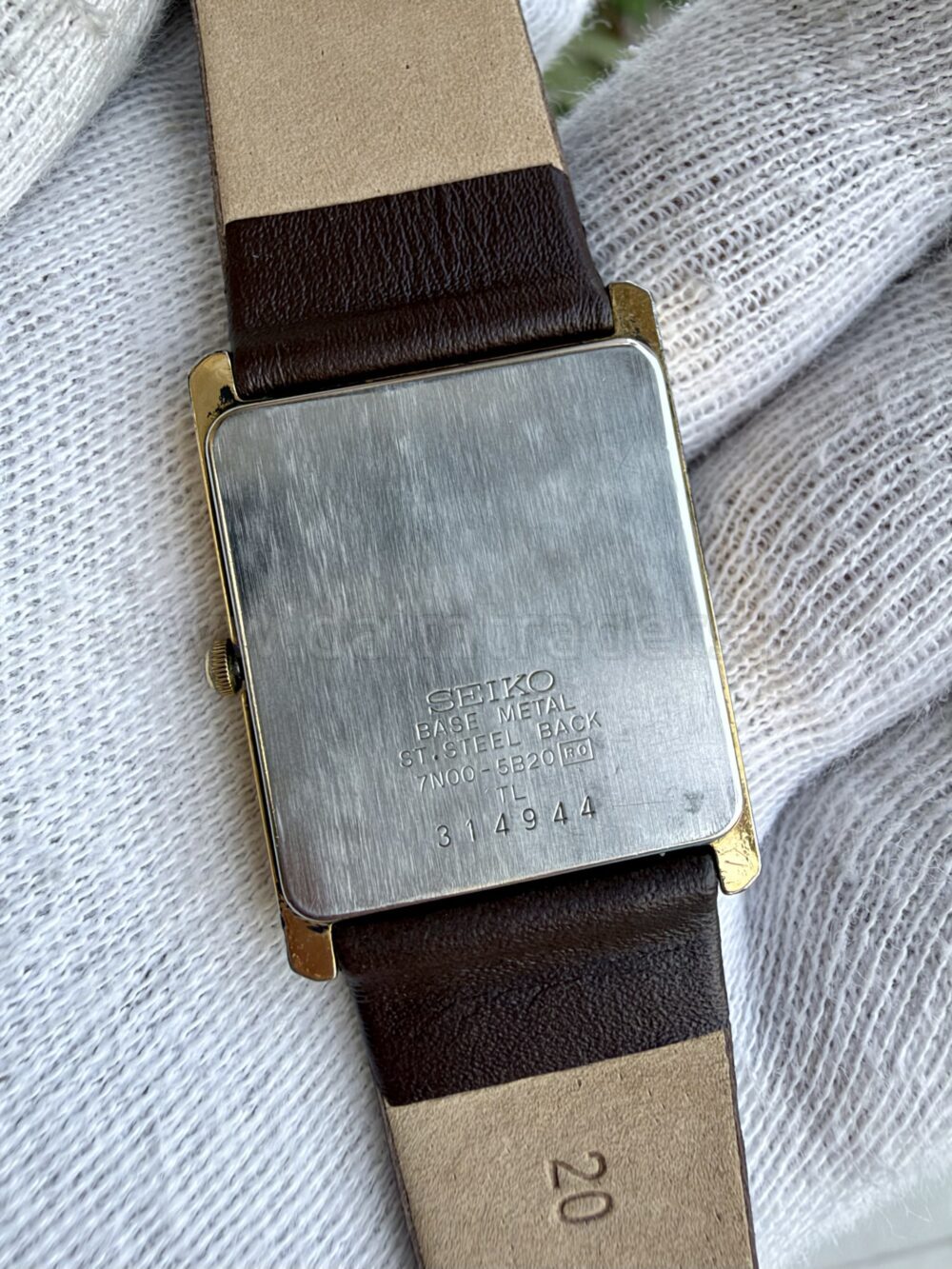 SEIKO Quartz Tank 7N00-5B20 Gold Dial Gold Plated Slim Japan Mens – photo 3