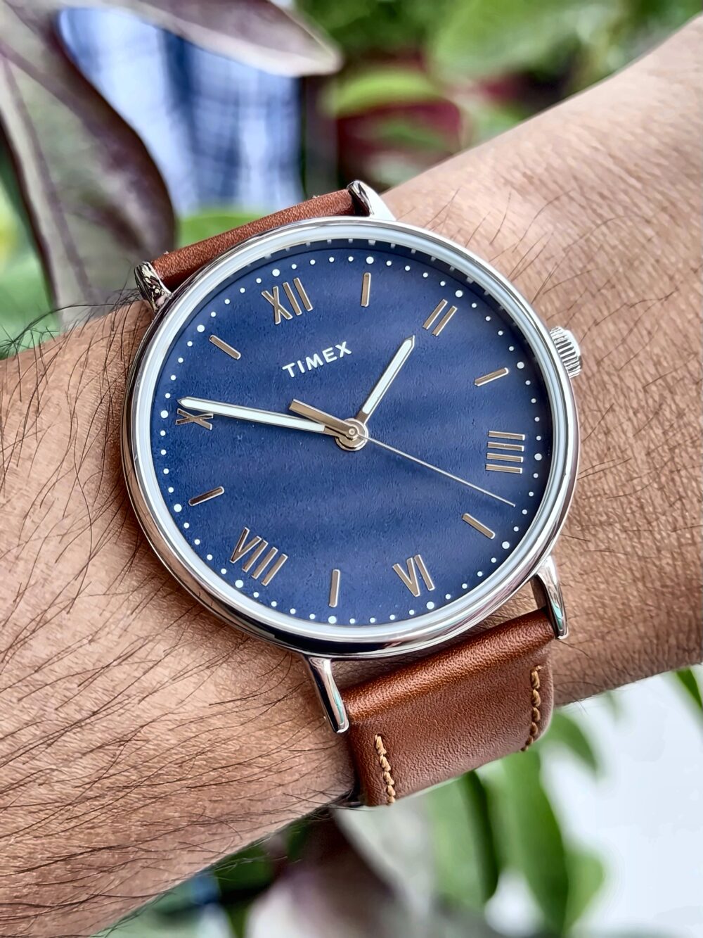 Timex Southview TW2R63900 Blue Dial 41mm Brown Leather Quartz Mens – photo 2