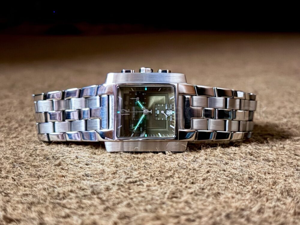 TISSOT T-Trend TXL Chronograph T60.1.587 Green Dial Rectangular Steel Quartz Swiss Mens – photo 3