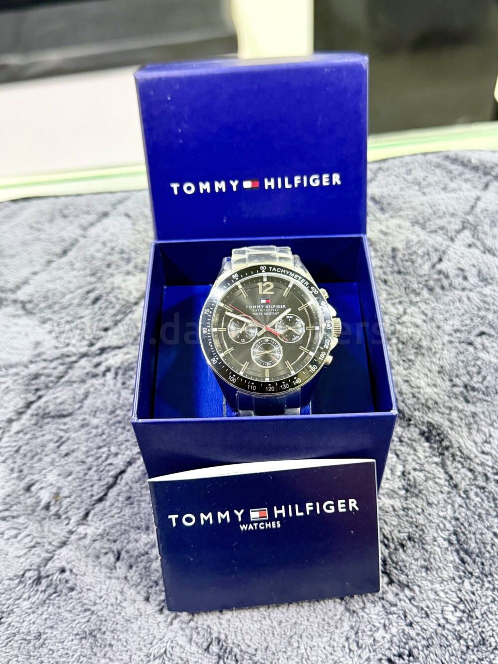 Tommy Hilfiger Luke 1791104 Black Dial Tachymeter Bezel 46mm Steel Quartz Mens – photo 2