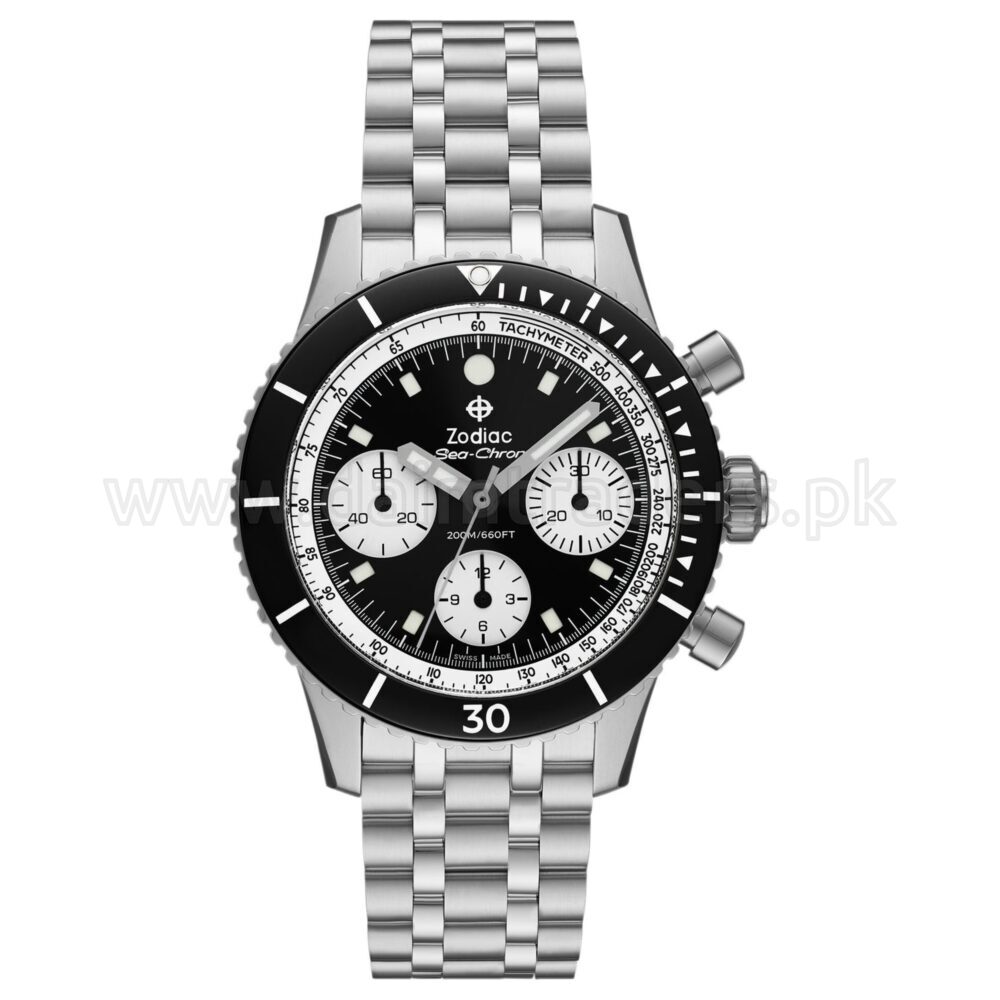 ZODIAC Sea-Chron ZO3604 Black Dial 42mm Automatic Swiss Mens