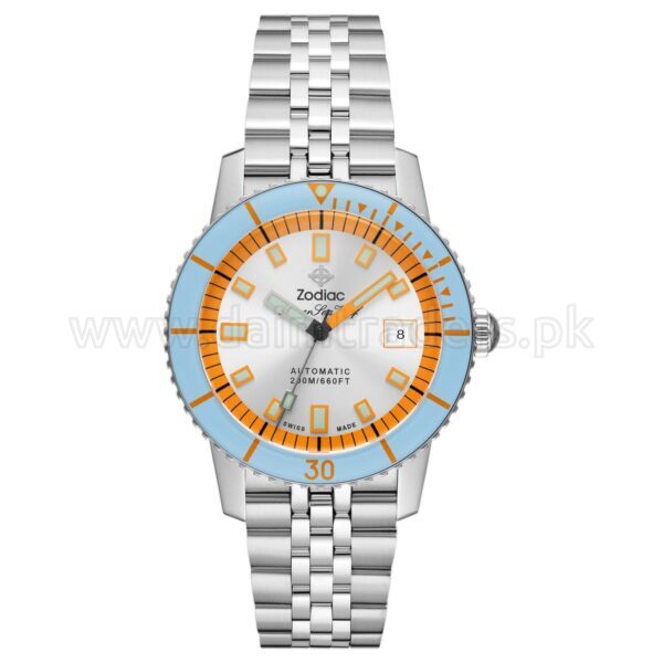 ZODIAC Super Sea Wolf Compression "Gulf" ZO9304 Silver Dial 40mm Automatic Swiss Mens